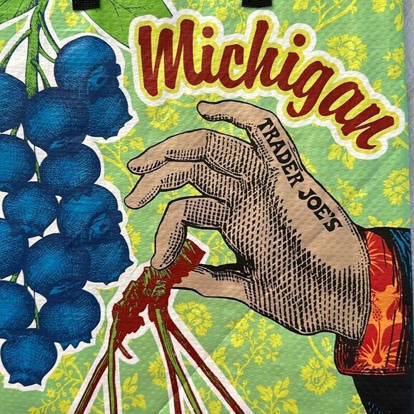 Trader Joe’s Plastic Reusable Shopping Tote Bag 6 Gallon Michigan Collectible - Picture 12 of 14
